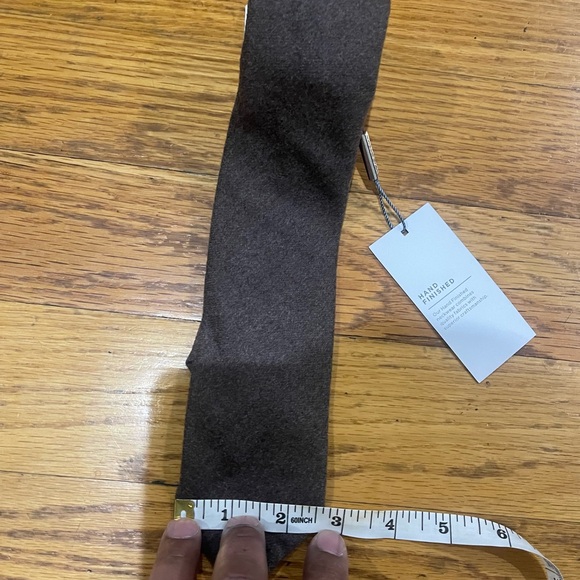 NWT Michael Kors Brown Solid Wool-Blend Necktie Sz OS - Picture 7 of 12